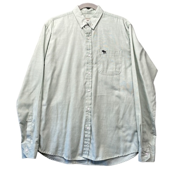 Abercrombie & Fitch Button Up Shirt Size Large Mens Green Long Sleeve - Picture 1 of 6